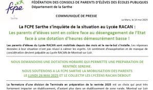 Communiqué de presse : Les parents d’élèves sont en colère face au désengagement de l’Etat